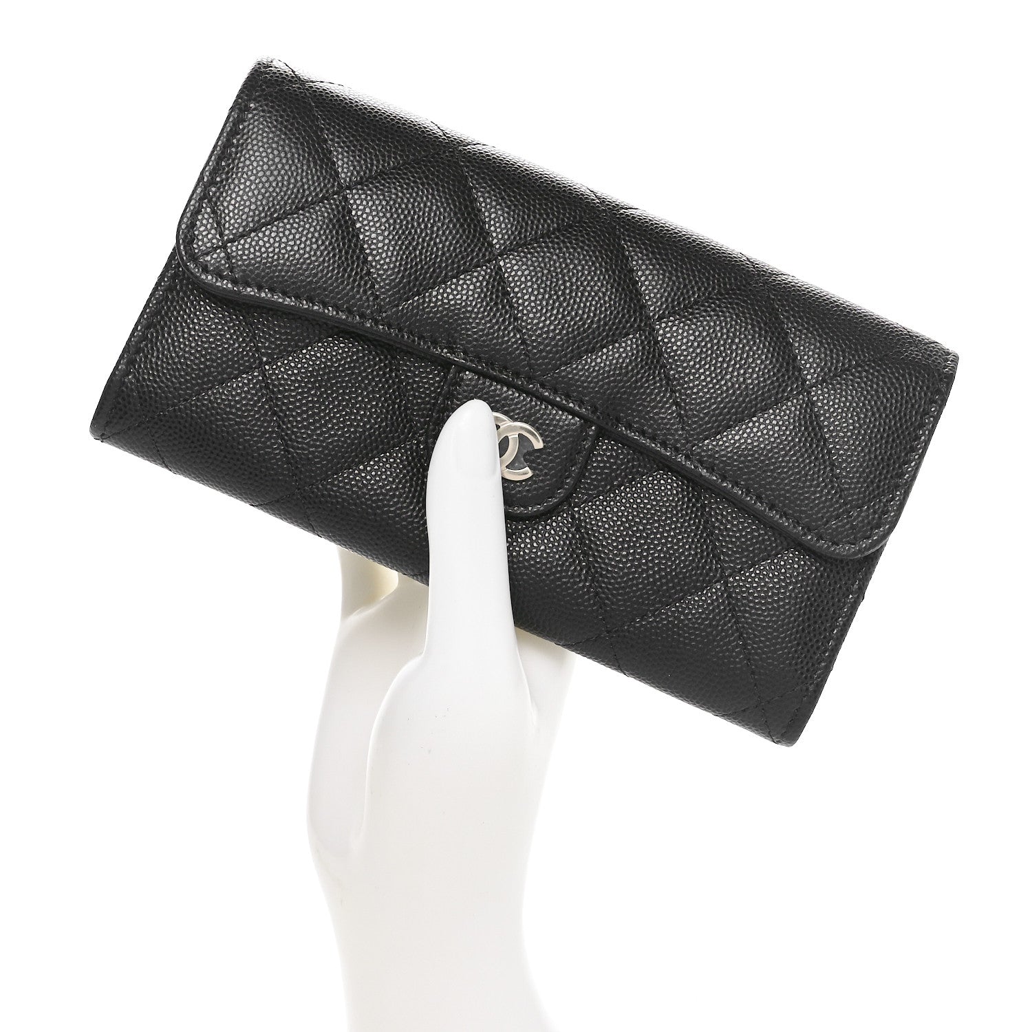 Chanel Caviar Quilted Medium Flap Wallet Black 2 of 11