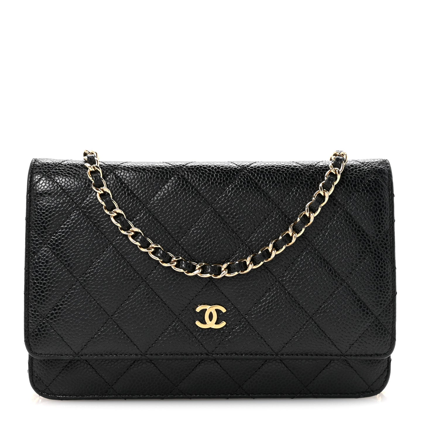 Caviar Quilted Wallet On Chain WOC Black