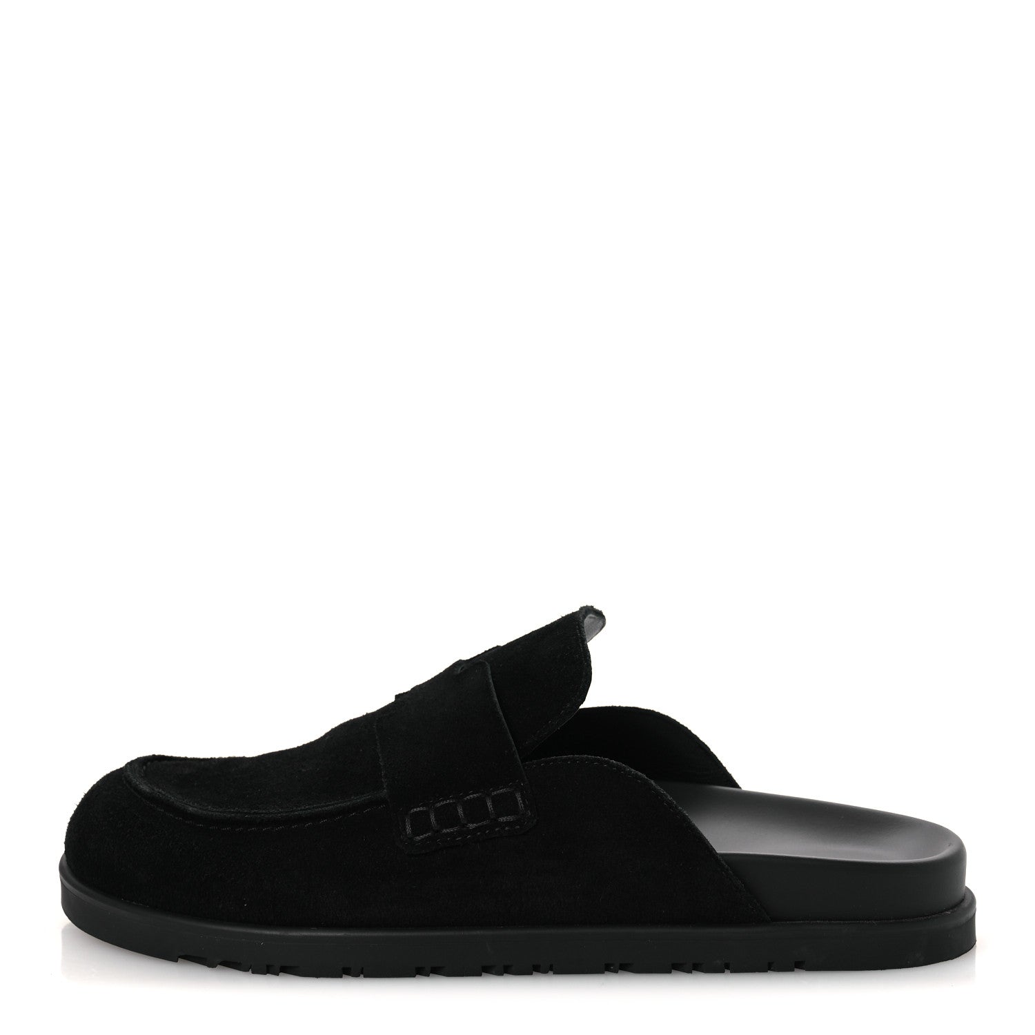 Hermes Suede Calfskin Go Mules 39 Black 1 of 12