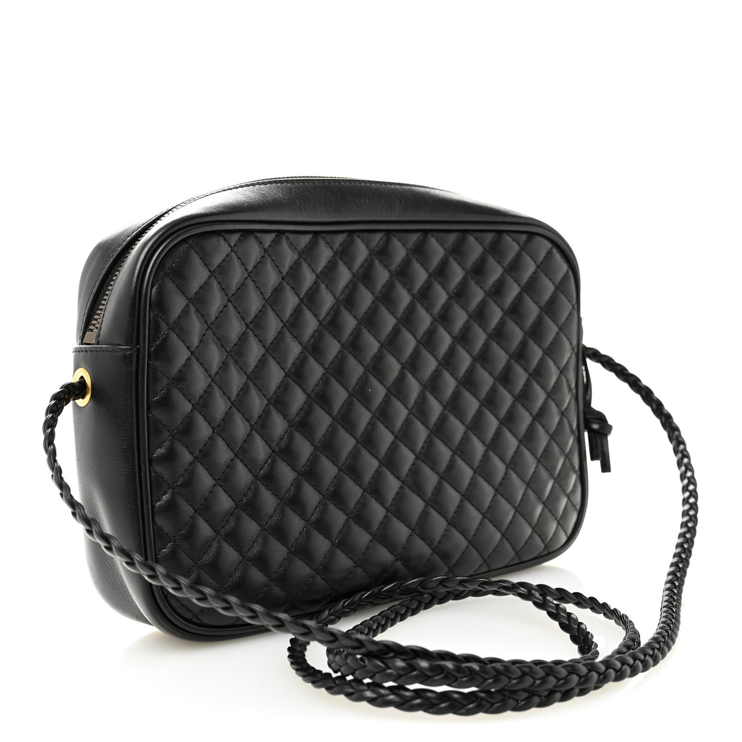 Calfskin Web Trapuntata Small GG Shoulder Bag Black