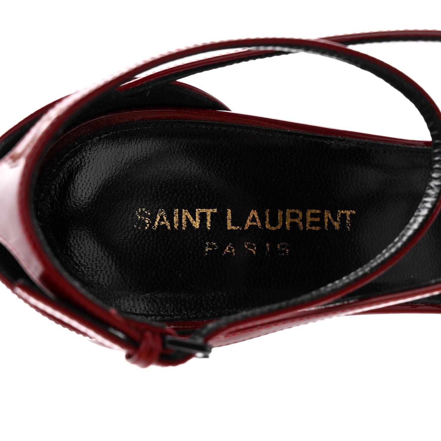 Saint Laurent Patent Calfskin Cassandra 100 Sandals 40 Red Laquer 7 of 12