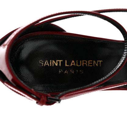 Saint Laurent Patent Calfskin Cassandra 100 Sandals 40 Red Laquer 7 of 12