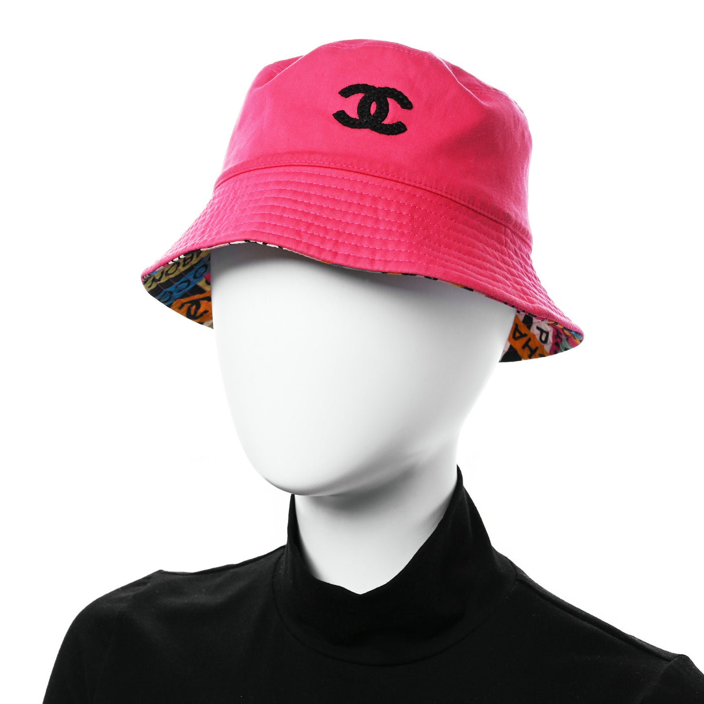 Canvas Coco Cambon Bucket Hat S Fuchsia Black