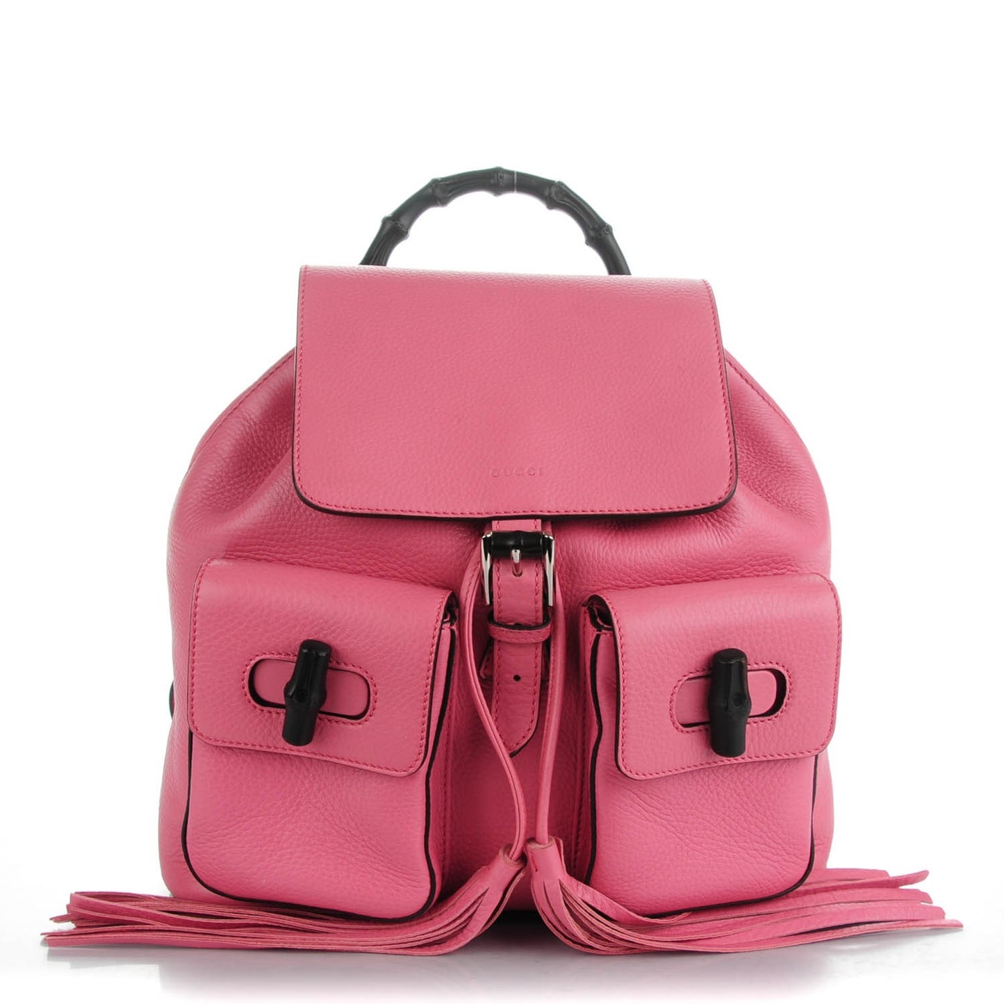 Cellarius Calfskin Medium Bamboo Backpack Glossy Pink