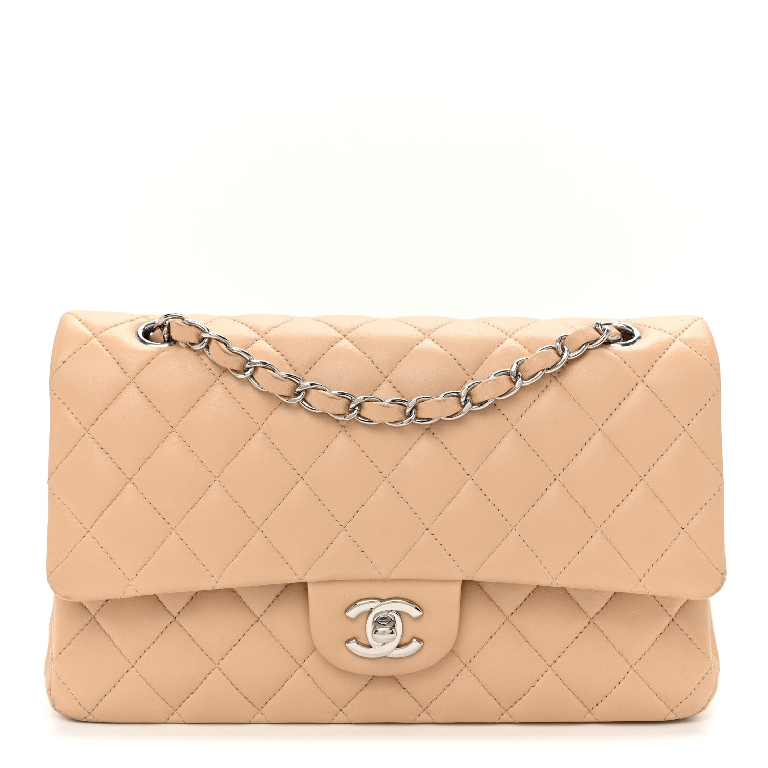 Chanel Lambskin Quilted Medium Double Flap Beige 1 of 12
