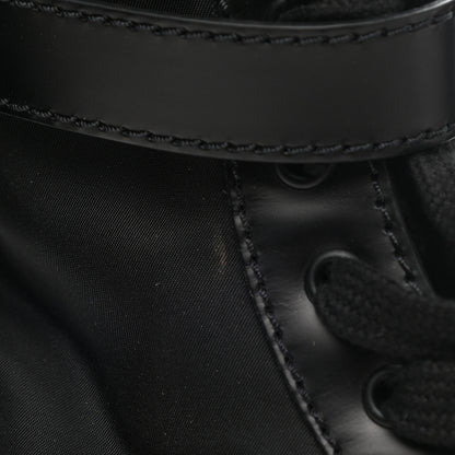 Prada Spazzolato Rois Re-Nylon Metal Triangle Logo Mens Monolith Pouch Pocket 60mm Combat Boots 7 Black 10 of 14