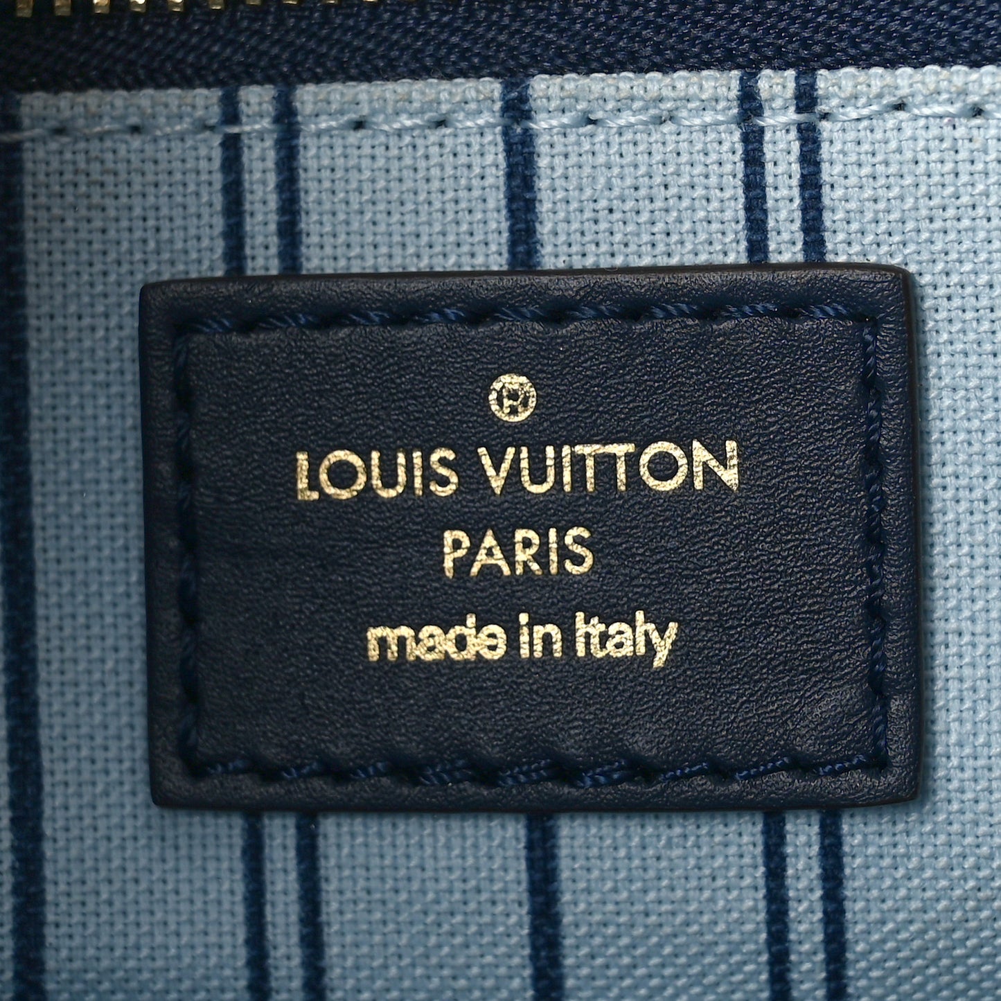 Raffia Calfskin Monogram Giant Onthego MM Blue