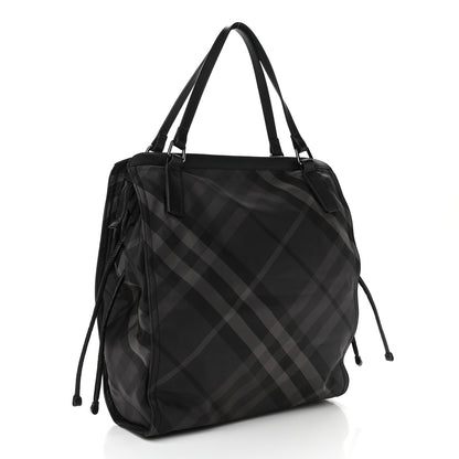 Burberry Nylon Check Buckleigh Packable Tote Charcoal 2 of 11