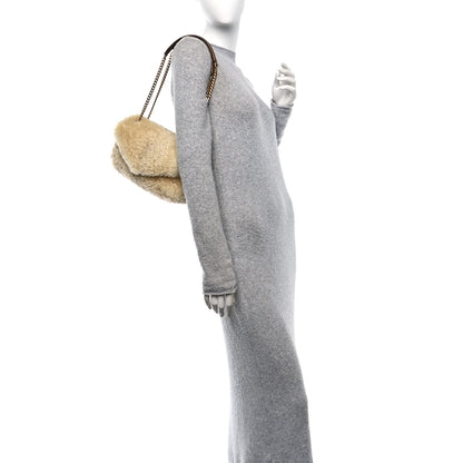Saint Laurent Shearling Calypso Crossbody Crema Naturel Dark Cigar 2 of 10
