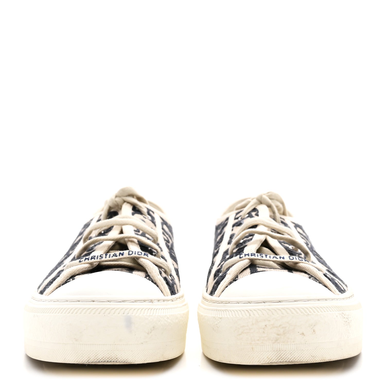 Christian Dior Canvas Oblique Walk'N'Dior Low Top Sneakers 40 Deep Blue 3 of 9