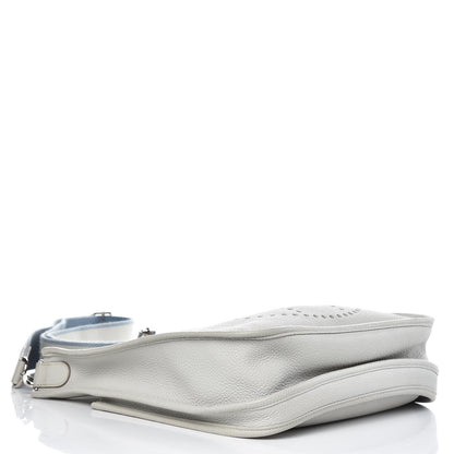 Hermes Taurillon Clemence Evelyne III PM Gris Perle Bleu Lin 4 of 12