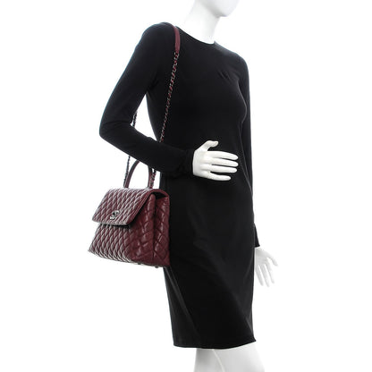Chanel Caviar Quilted Medium Coco Handle Flap Burgundy 2 of 8