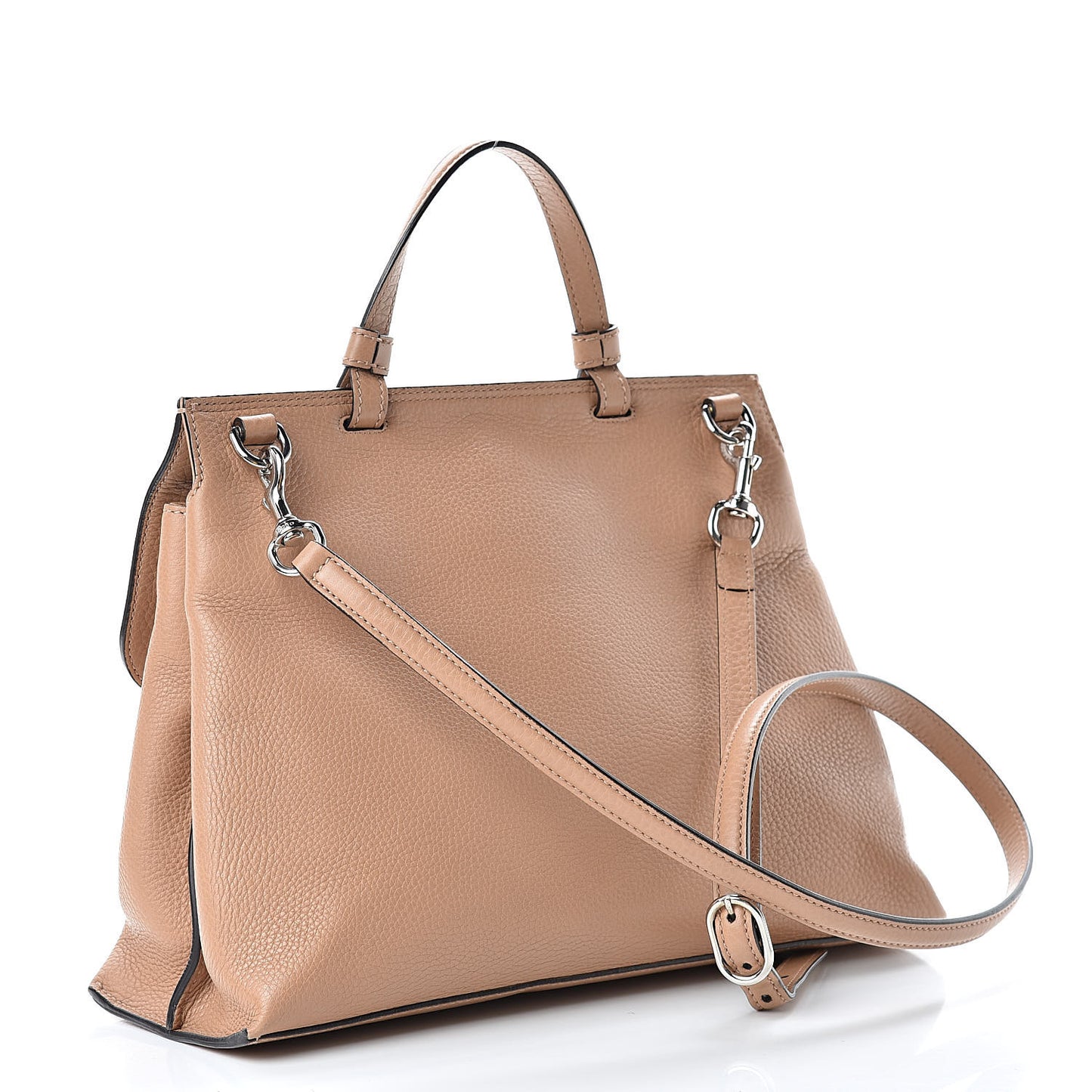 Cellarius Calfskin Medium Bamboo Daily Top Handle Bag Camelia