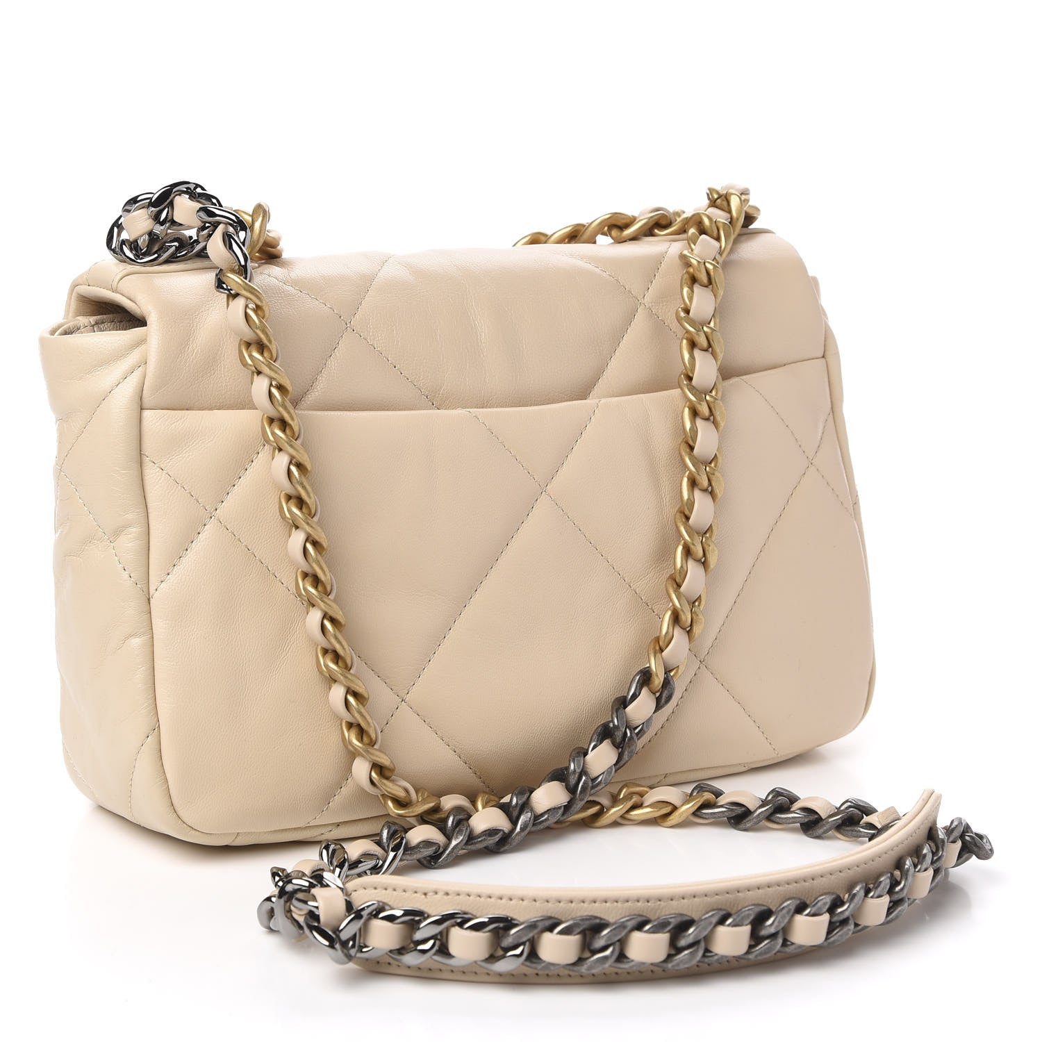 Chanel Goatskin Quilted Medium 19 Flap Beige 3 of 11