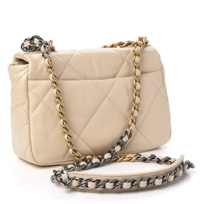 Chanel Goatskin Quilted Medium 19 Flap Beige 3 of 11