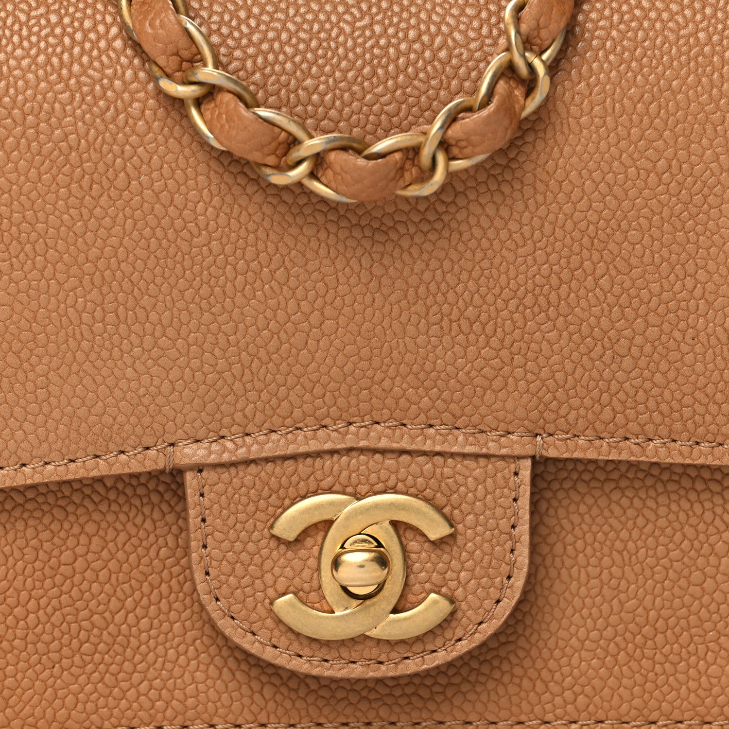 Chanel Grained Calfskin Mini Square Classic Pure Flap Brown 8 of 11
