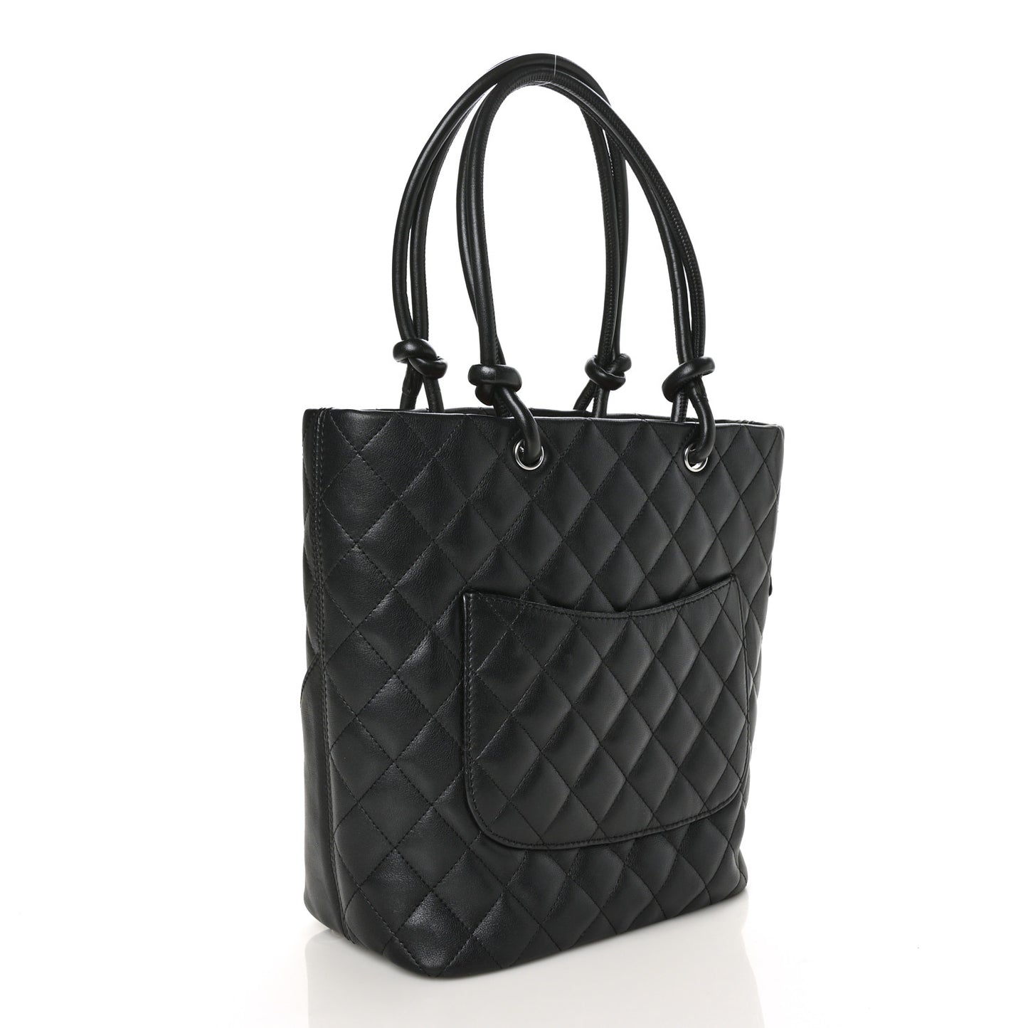 Calfskin Quilted Medium Cambon Tote Black