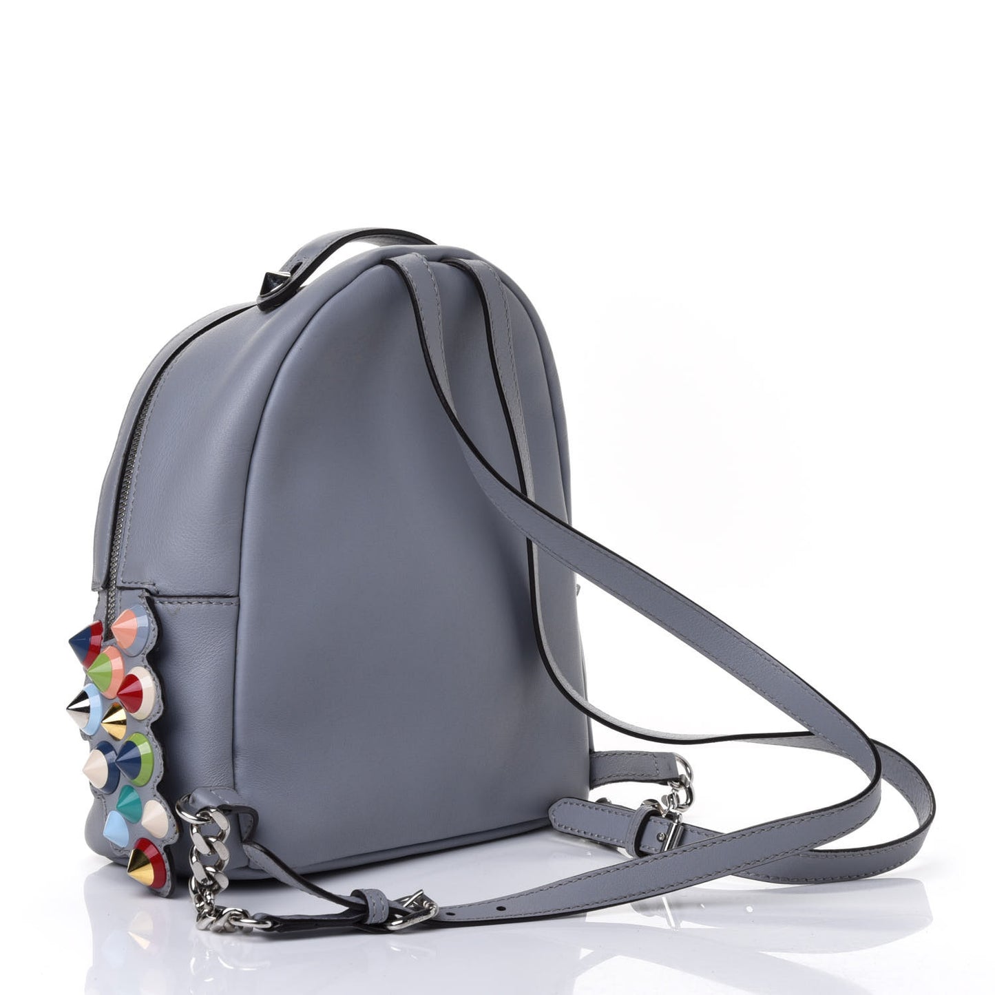 Vitello Dolce Studded Croc Tail Mini Backpack Grey