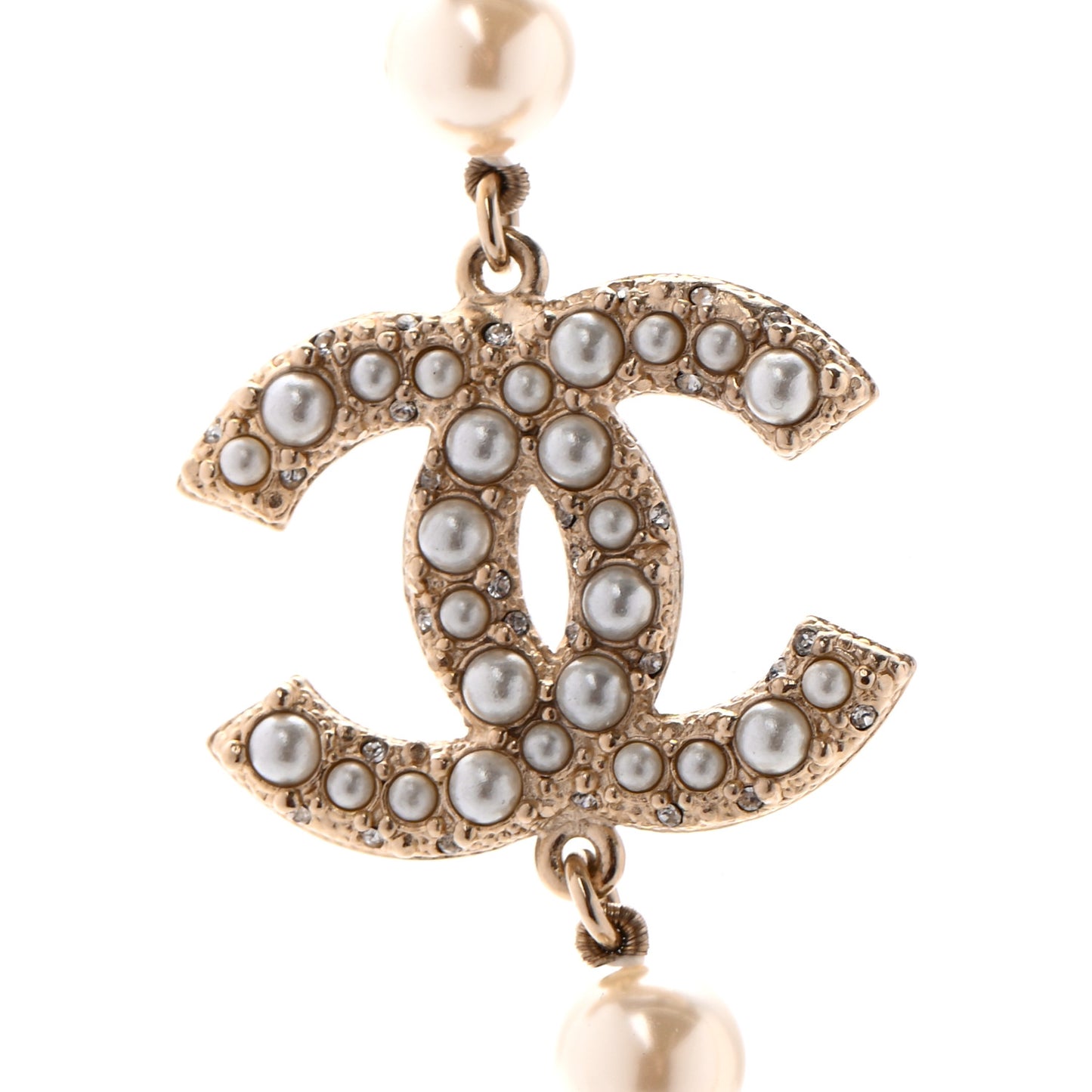 Pearl CC 100th Anniversary Necklace Light Gold