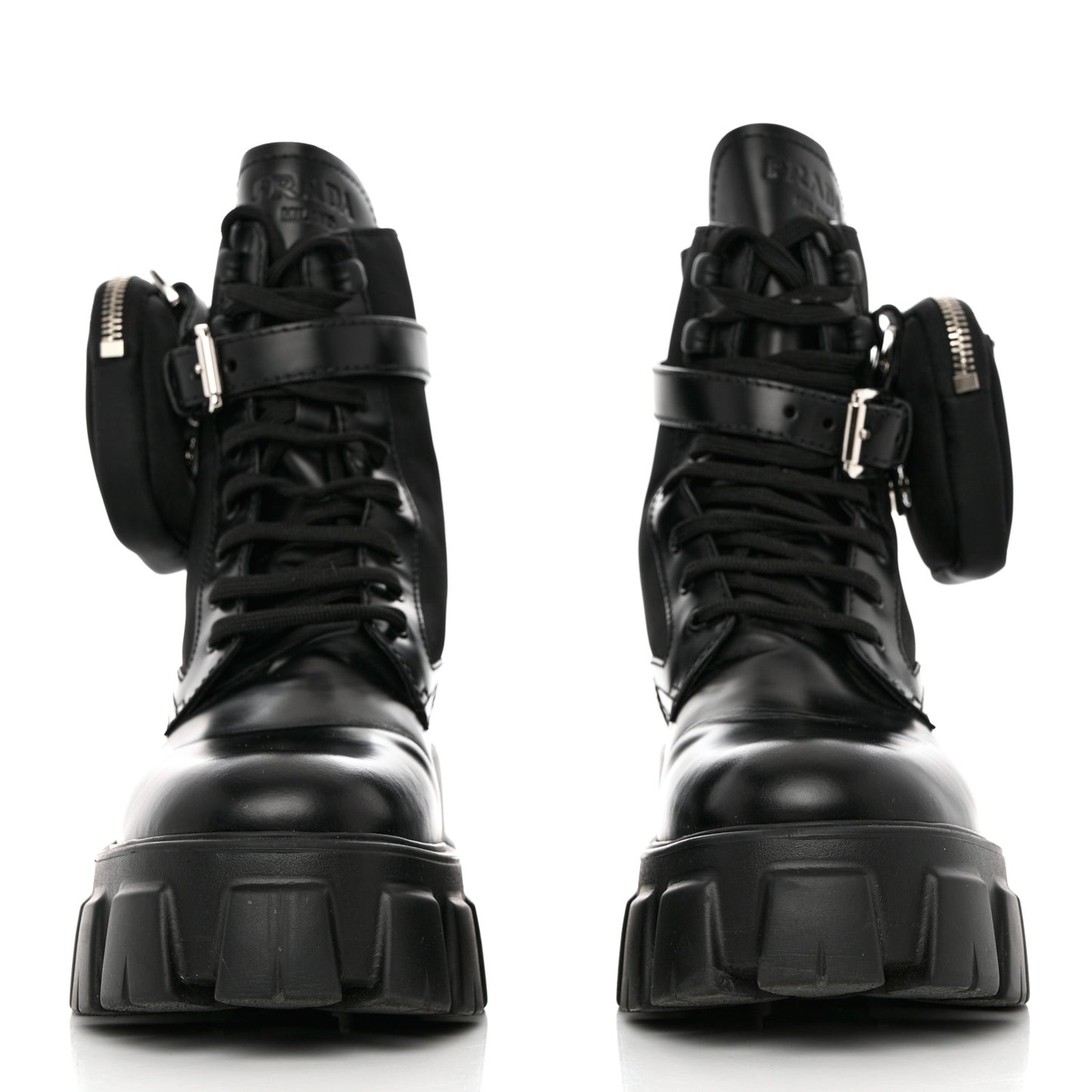 Spazzolato Rois Re-Nylon Metal Triangle Logo Monolith Pouch Pocket 55mm Boots 39.5 Black