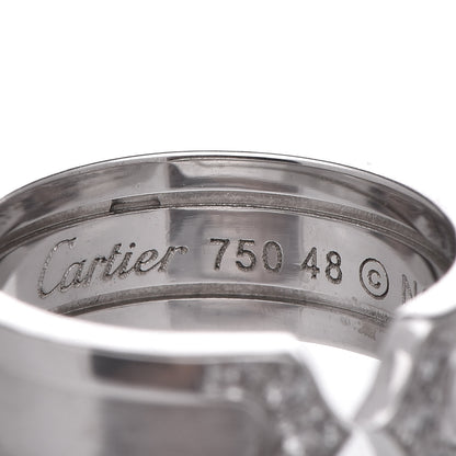 Cartier 18K White Gold Diamond 6.5mm Logo De Ring 48 4.5 4 of 5