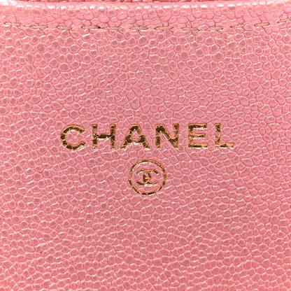Chanel Iridescent Caviar Quilted Long Gusset Flap Wallet Rose Pink 6 of 9
