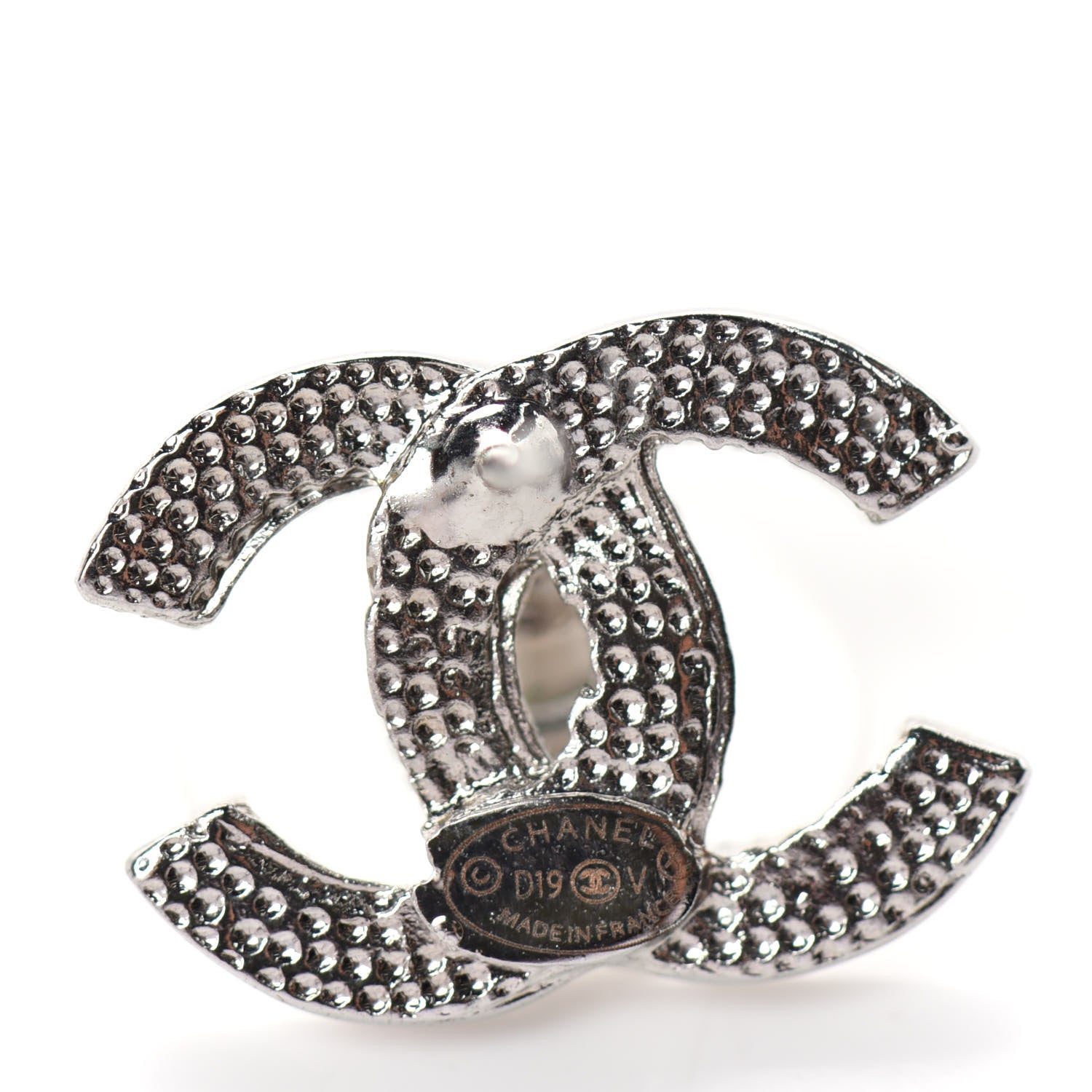 Chanel Crystal CC Earrings Silver 4 of 4