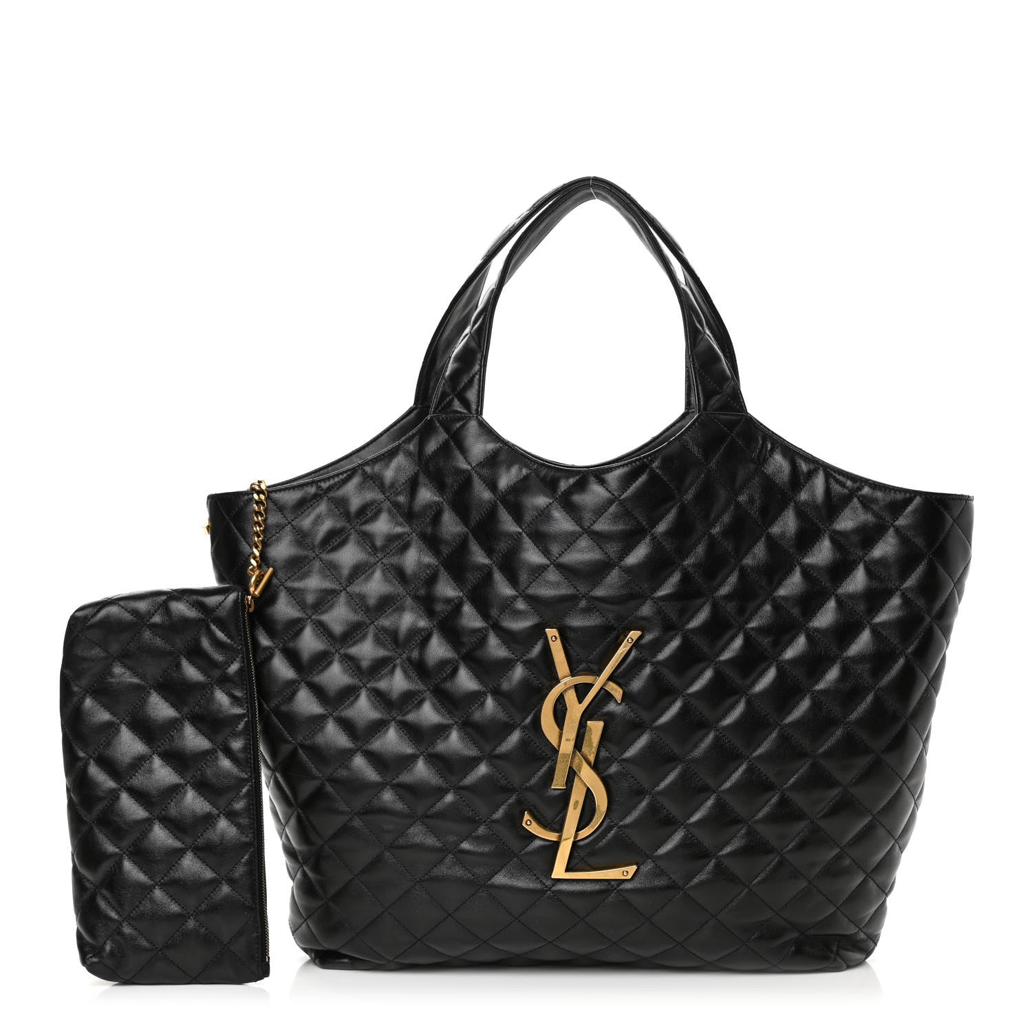 Saint Laurent Lambskin Quilted Maxi Icare Shopping Tote Black 1 of 12