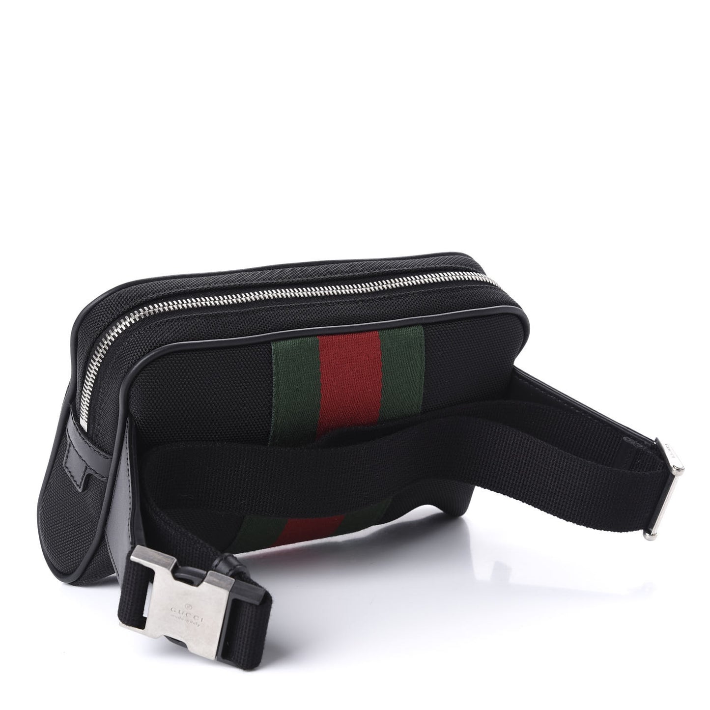 Canvas Web Slim Belt Bag Black