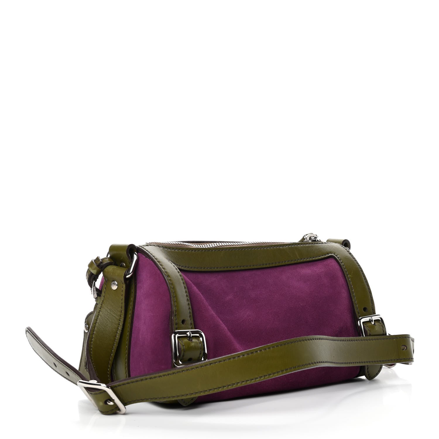 Prada Suede Shoulder Bag Purple 2 of 4