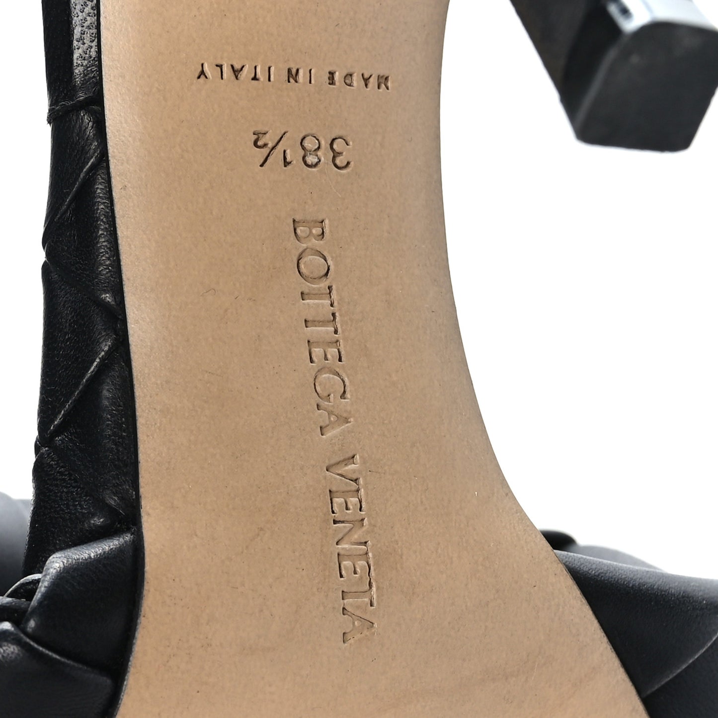 Nappa Maxi Intrecciato Lido Mule Sandals 38.5 Black