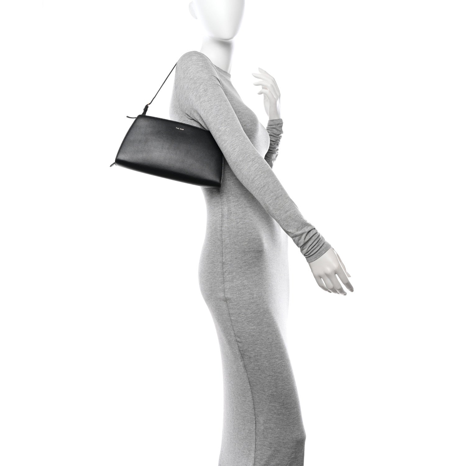 The Row Saddle Calfskin Dalia Baguette Shoulder Bag Black 1520960