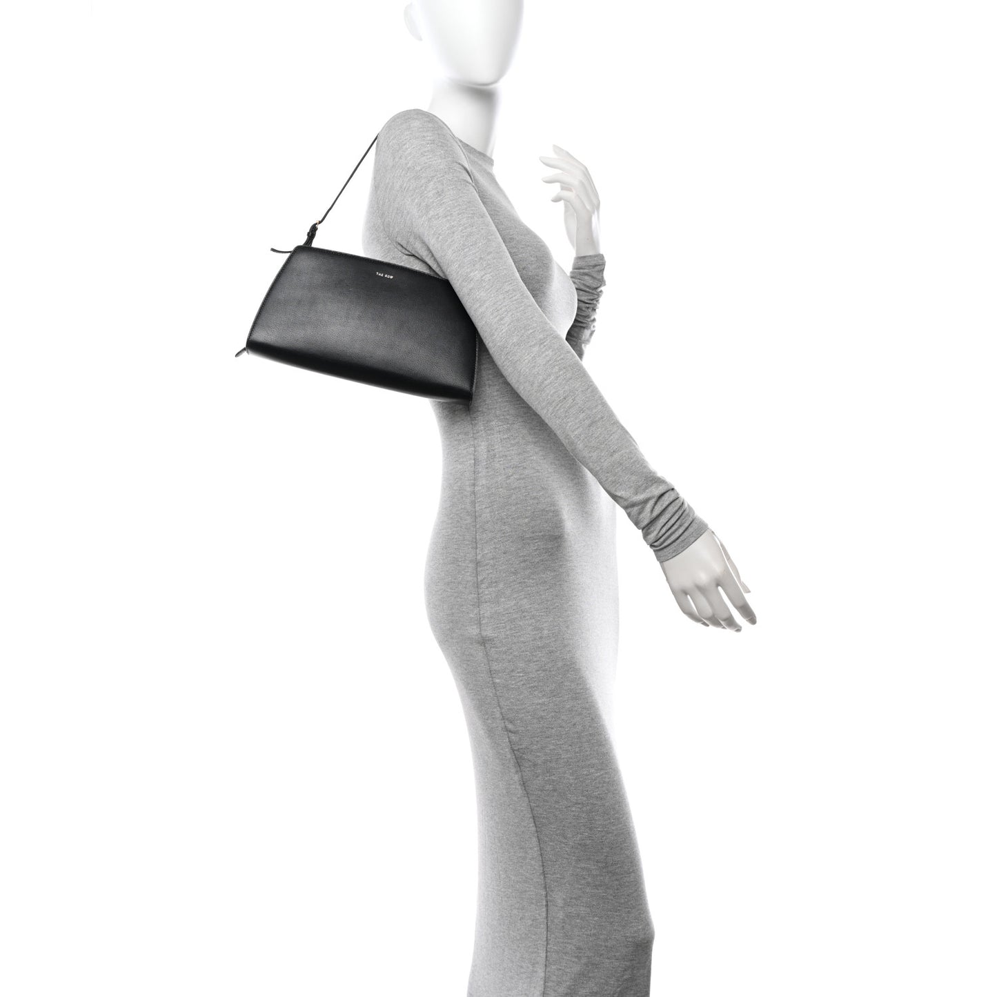 Saddle Calfskin Dalia Baguette Shoulder Bag Black