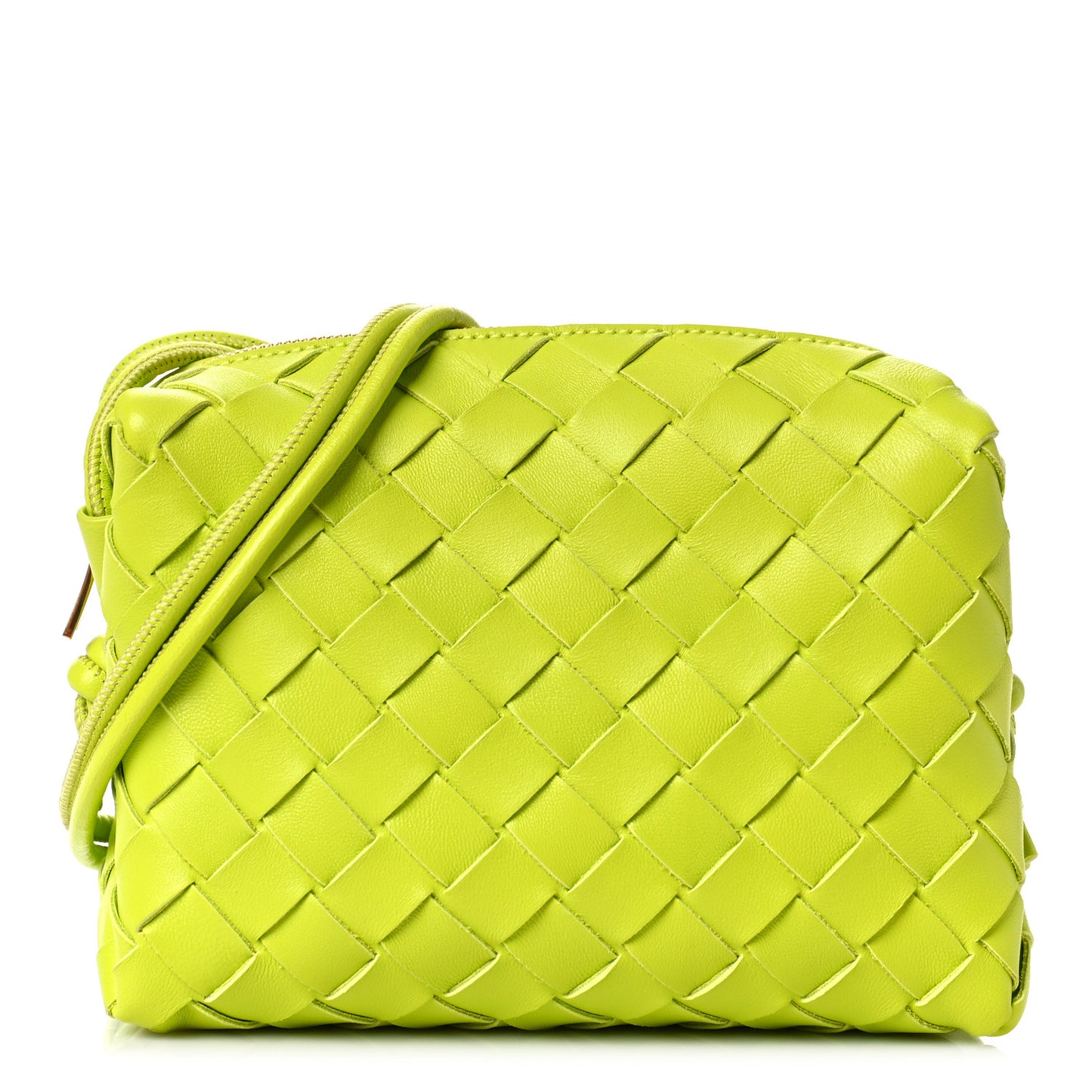 Nappa Intrecciato Mini Loop Camera Bag Acid Kiwi