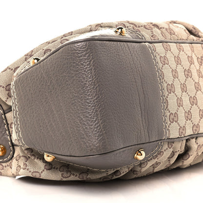 Gucci Monogram Medium Jockey Hobo Grey 8 of 9