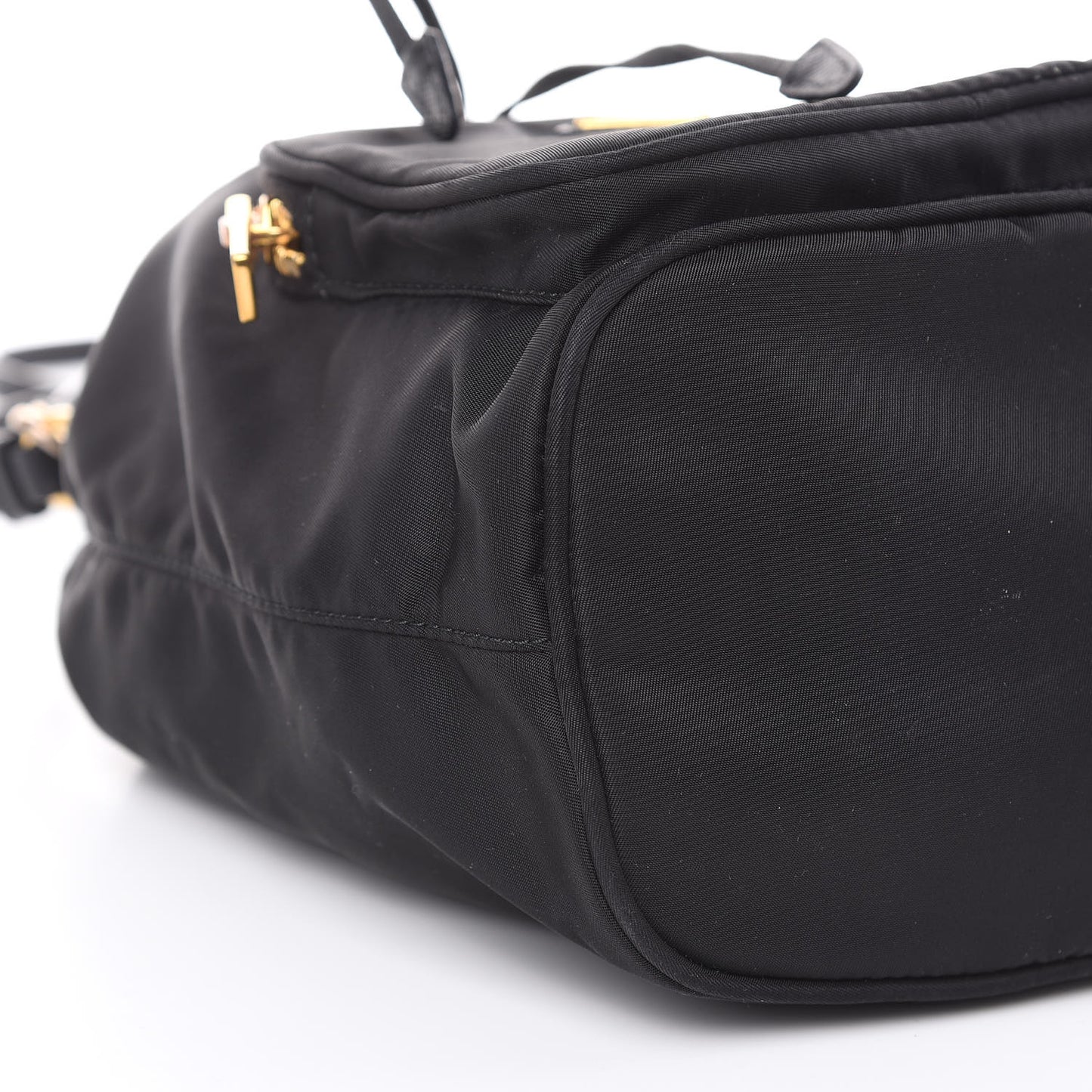 Saffiano Tessuto Nylon Mini Bucket Crossbody Bag Black