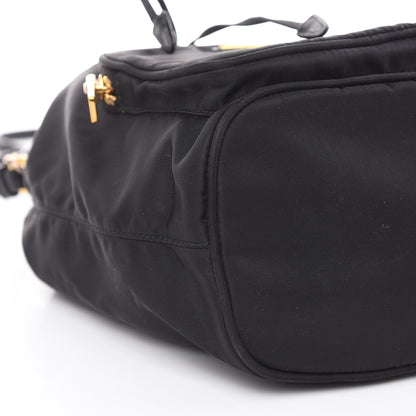 Prada Saffiano Tessuto Nylon Mini Bucket Crossbody Bag Black 8 of 13