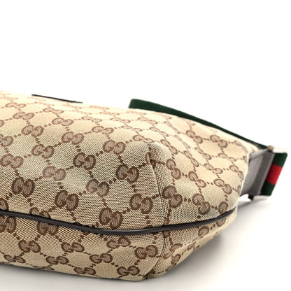 Gucci Monogram Web Medium Half Moon Hobo Dark Brown 10 of 11