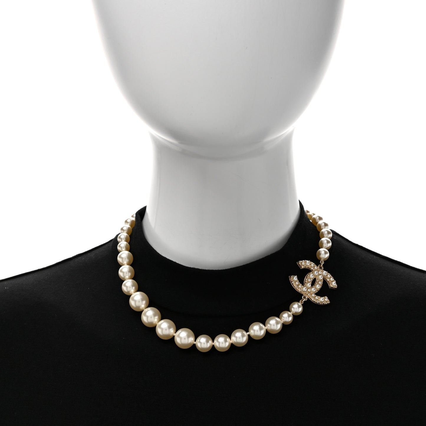Pearl CC 100th Anniversary Necklace Light Gold