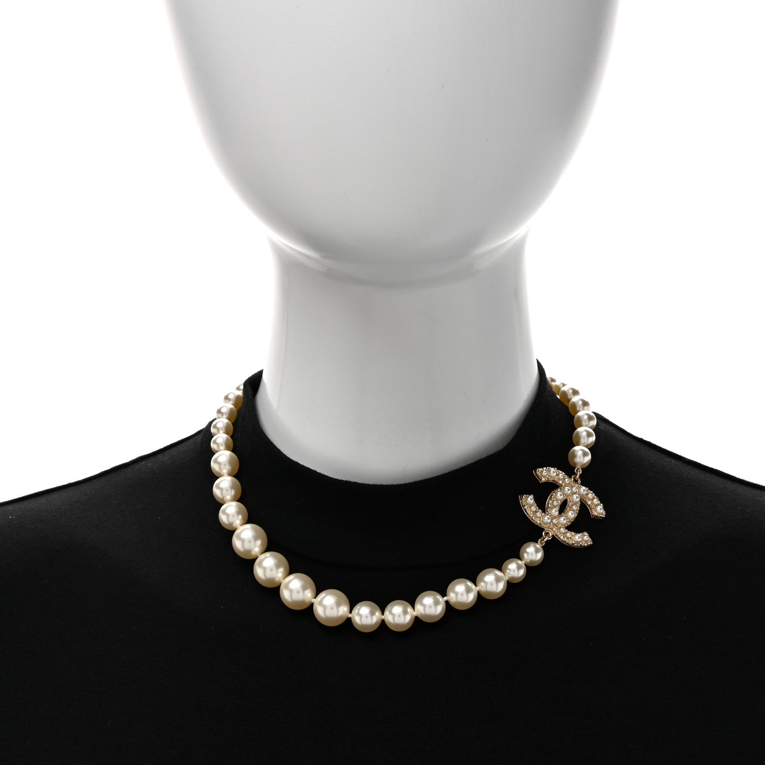 Chanel Pearl CC 100th Anniversary Necklace Light Gold 2 of 5