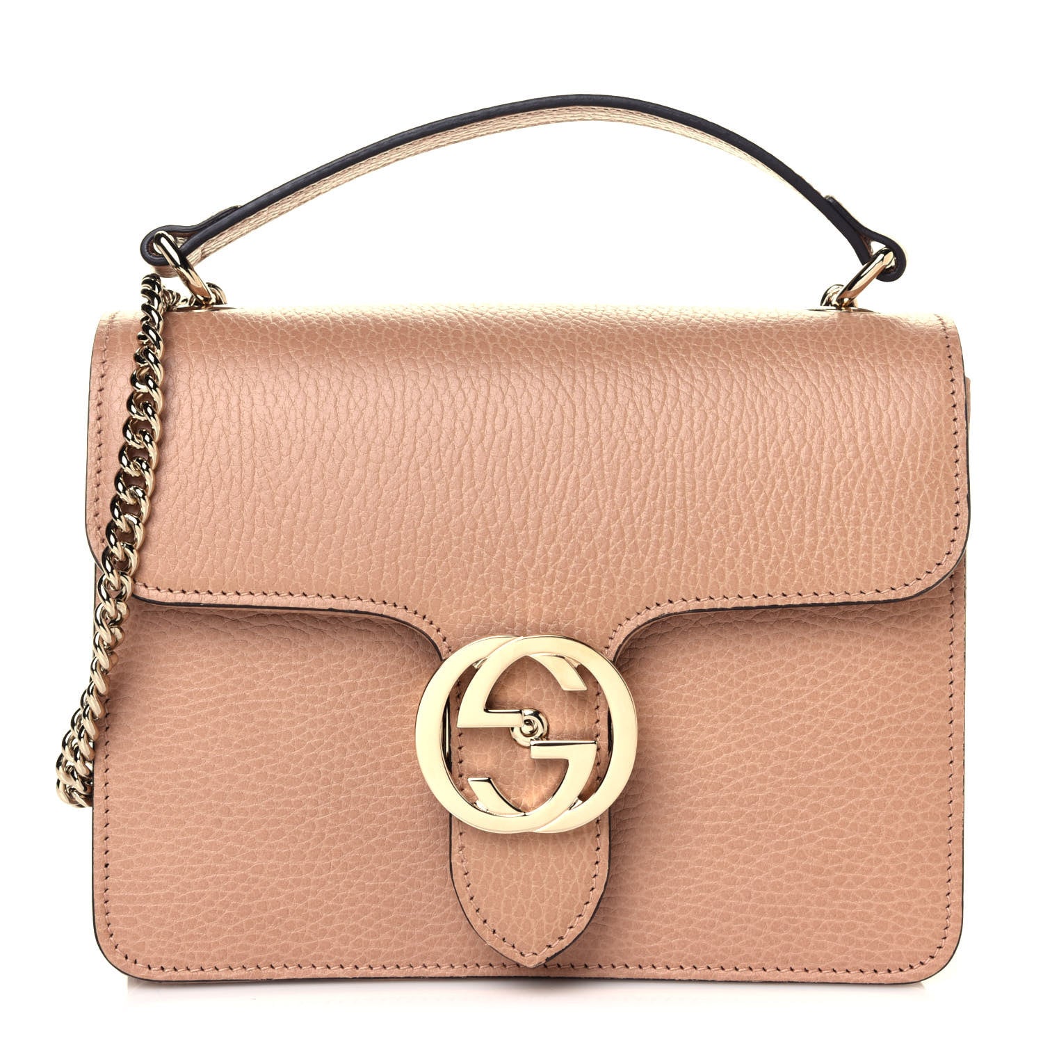 Gucci Dollar Calfskin Small Interlocking G Shoulder Bag Camelia 1 of 11
