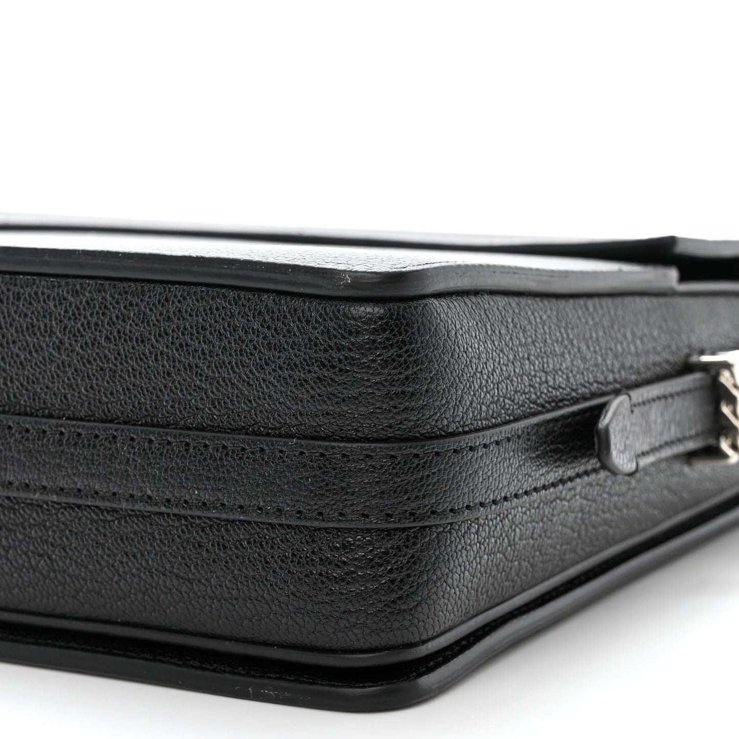 Grained Calfskin Large Grace Bag Black