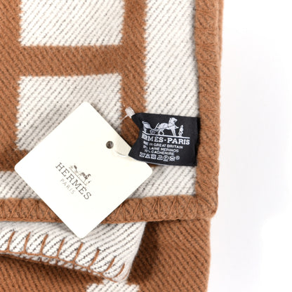 Hermes Wool Cashmere Avalon Blanket Ecru Camel 3 of 3