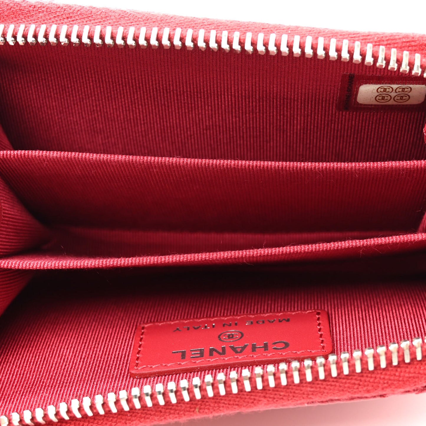 Caviar Quilted Zip Coin Purse Red