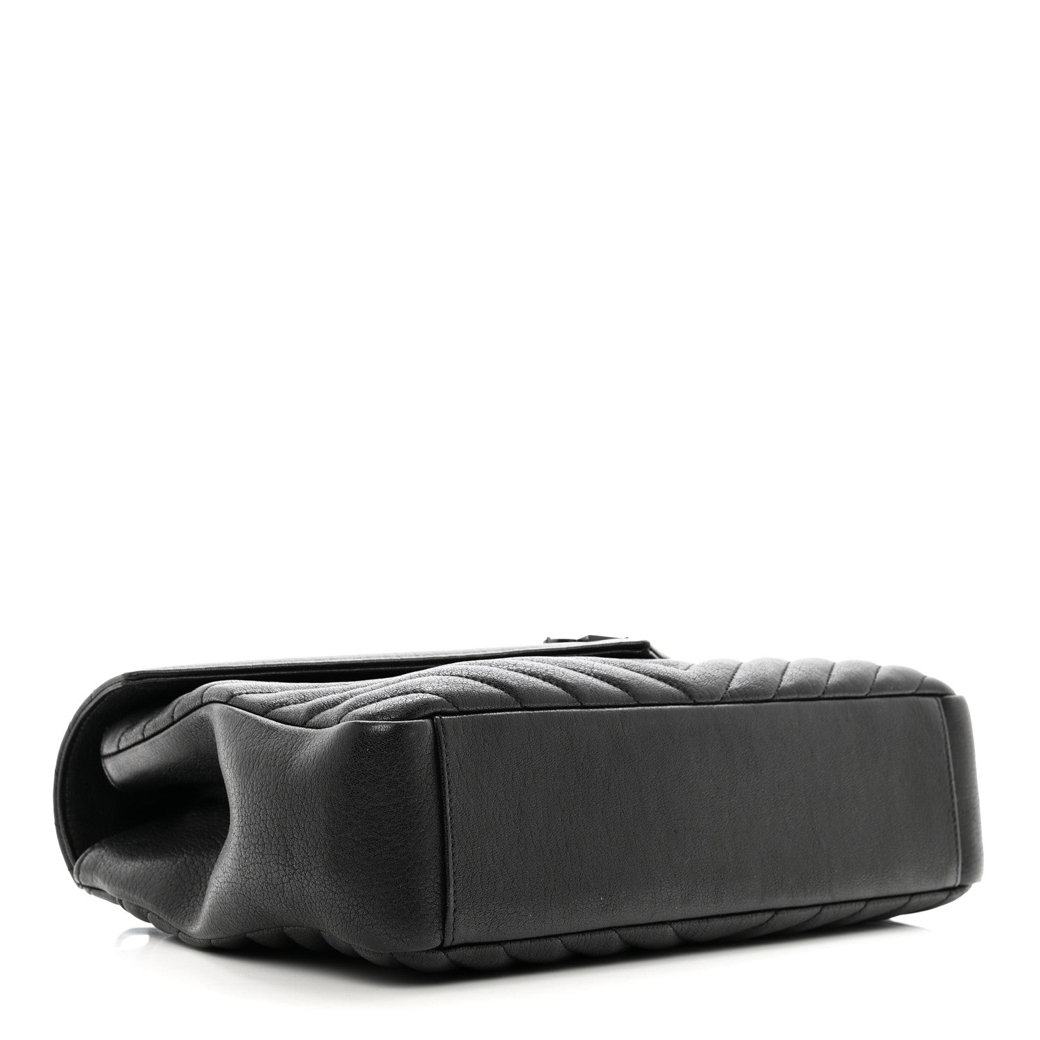Saint Laurent Sheepskin Matelasse Chevron Monogram Monochrome Large College Satchel Black 4 of 10
