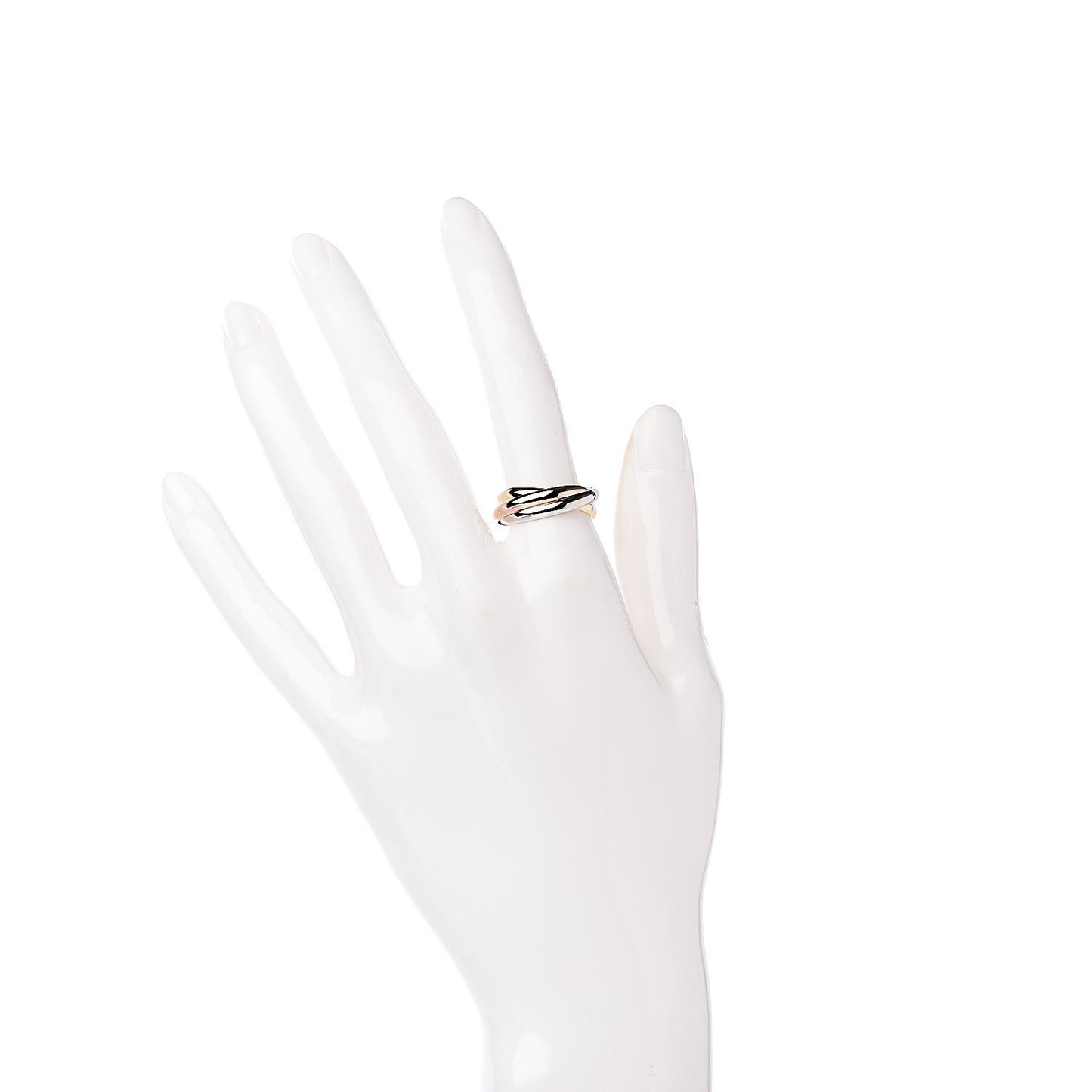 18K Pink Yellow White Gold Small Trinity Ring 53 6.25