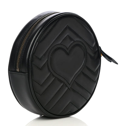 Gucci Calfskin Matelasse GG Marmont Round Wrist Wallet Black 3 of 10