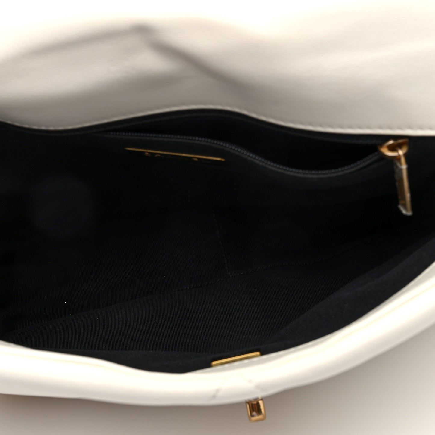 Lambskin Quilted Large Chanel 19 Flap White