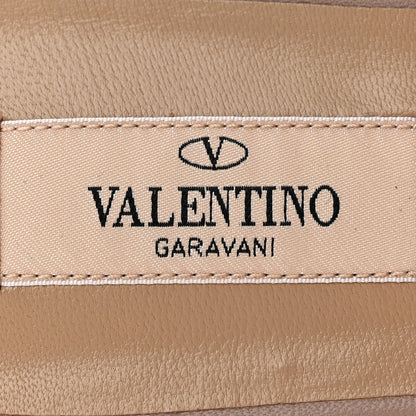 Valentino Garavani Calfskin Rockstud Caged Flat Slide Sandals 37 Poudre 8 of 10