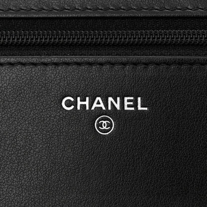 Chanel Caviar Chevron Quilted Boy Wallet On Chain WOC Black 6 of 12
